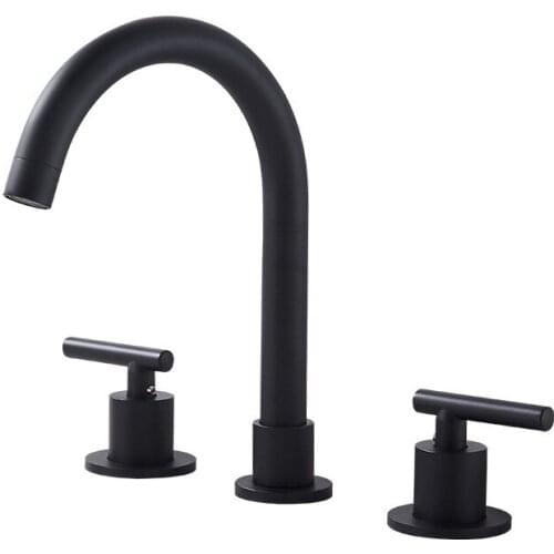 Black Polished Basin Faucets Vintage American Style Bathroom Sink Faucet Tap Hot Cold Water Mixer Taps