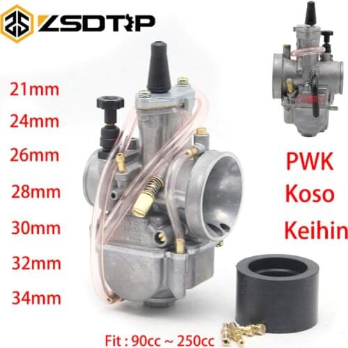 ZSDTRP 2T/4T Engine Motorcycle Keihin PWK Motorcycle Carburetor Carburador 21 24 26 28 30 32 34 mm With Power Jet