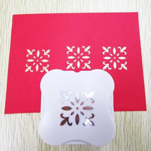 1.5"(2.5cm) square flower shaped paper hole punch anywhere cut DIY scrapbooking craft punch machine