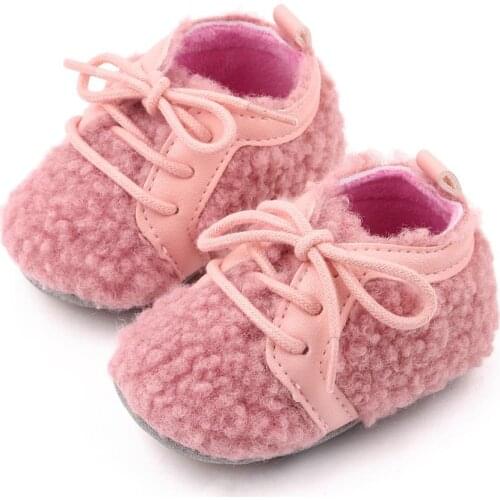 Newborn Baby Fleece Shoes Winter Toddler Boy Girl First Walkers Booties Cotton Comfort Soft Anti-slip Warm Infant Crib Shoes