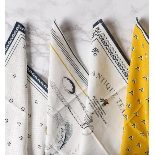 French garden cotton and linen napkin tea towel