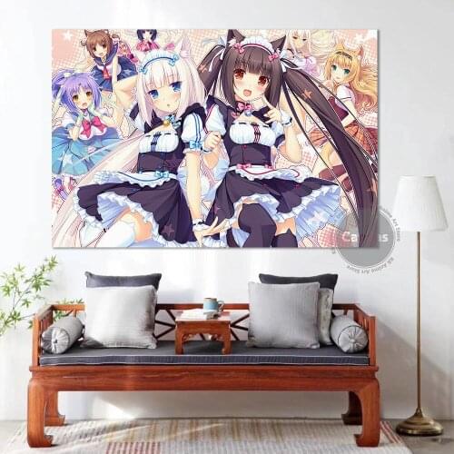 Canvas Anime Neko Para Pictures Home Decoration Paintings Poster HD Prints Wall Art Modular Living Room