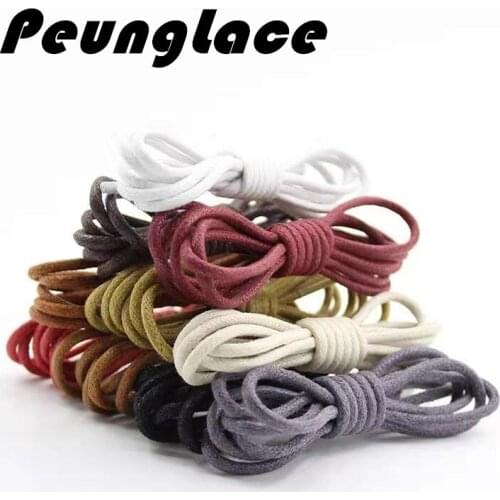 Quality PeungLace 1000 Pair/lot 9 Colors 2.5mm Waxed Cotton Shoelaces Dress Laces