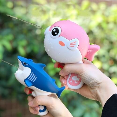 Kawaii Pufferfish Shark Dinosaur Water Toys For Children Summer Beach Outdoor Water Spray Toy Bathroom Parent-child Interaction