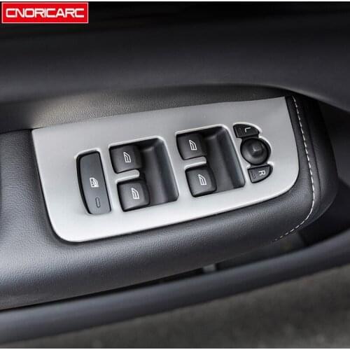 Stainless Steel Window Glass Lifting Buttons Frame Decoration Cover Trim For Volvo XC60 2018-2021 LHD Car Styling Interior