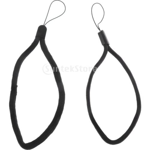 2Pcs 18cm Black Flashlight Hand Strap Hand Lanyard Bottle Hand Rope Wrist Strap Outdoors Camping Hiking