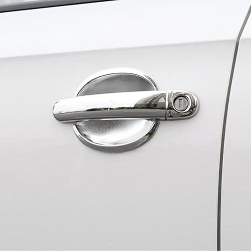 For Volkswagen VW Santana 2013-2020 Exterior Side Door Handle Cover Moulding Chrome Door Bowl Trim Frame Bezel