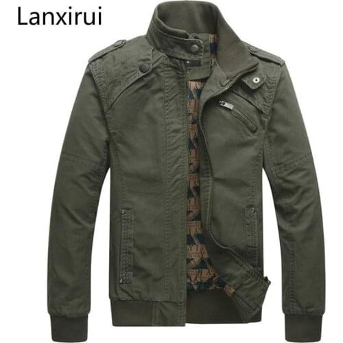 New Arrival Mens Fashion Casual Spring Autumn Jacket Cotton Stand Collar Coat 4 Colors MWJ166