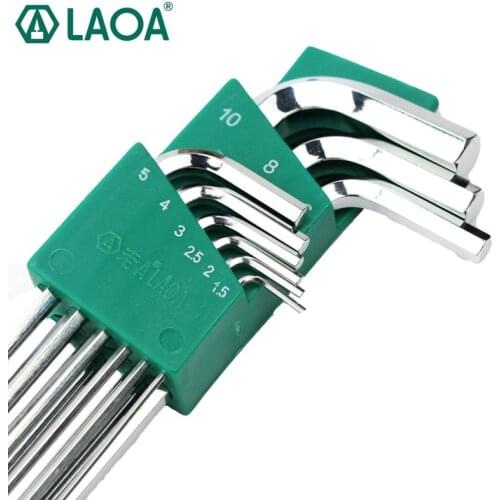 LAOA High Quality 9PCS Hexagonal Wrenches Set S2 Hex Wrench Allen Key Socket Spanner For repair bicycle Hand tool set