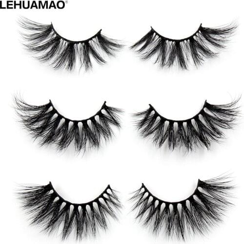LEHUAMAO Eyelashes 5D Mink False Eyelashes 25mm Natrual Long Fluffy Lashes Hand made Full Strip Lashes Soft Makeup Eye Lash