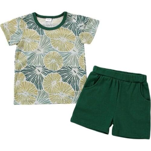 Summer Sets Europe And America Hot Style Sports Mnet Boys Short Sleeve 2 Piece Set 2021