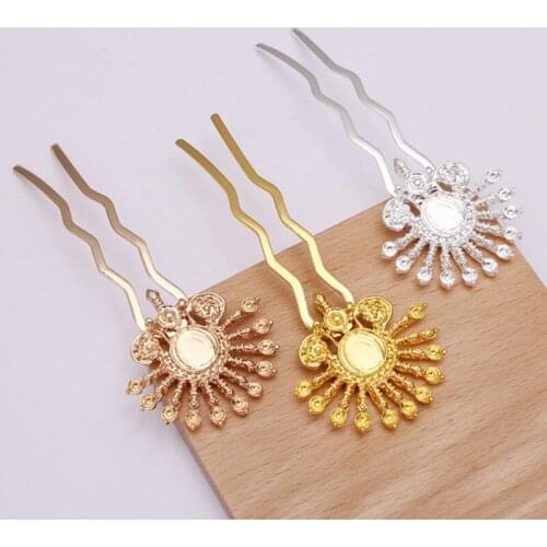 42x42mm Copper Hair Forks Hairpins Sticks Hair Pin Hairpin Hair Wear Findings DIY Vintage Jewelry Accessories Wholesale