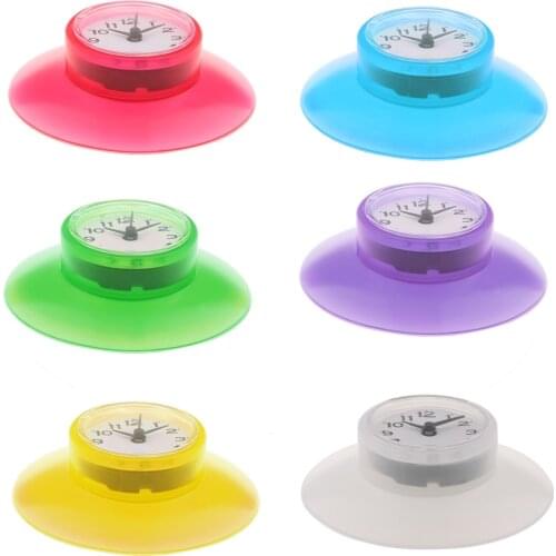 Mini Waterproof Kitchen Bathroom Bath Shower Clock with Suction Cup Multicolor