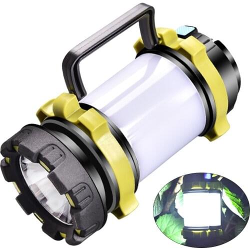 Portable LED Camping Light Work Light Outdoor Waterproof Tent Light Handheld Flashlight USB Rechargeable Port Spotlight Lantern