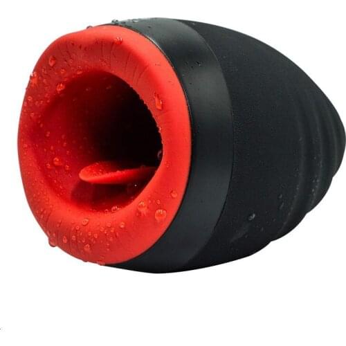 Male Masturbator Tongue Lick Oral Sex Toy For Men Deep Throat Sucking Glans Penis Stimulation Heating Vibrator Blow Job