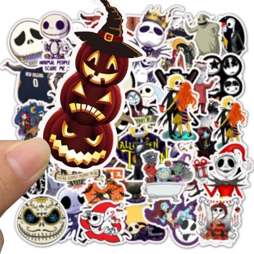 50PCS Tim Burtons Corpse Bride Stickers Nightmare Before Christmas Motorcycle Phone Laptop Graffiti Stickers Decals gift toy