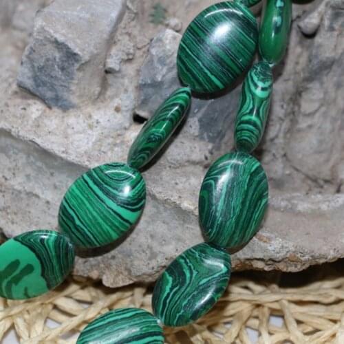 Wholesale green synthetic malachite stone oval shape 13*18mm loose beads for fashion women jewelry making strand/15inch B364