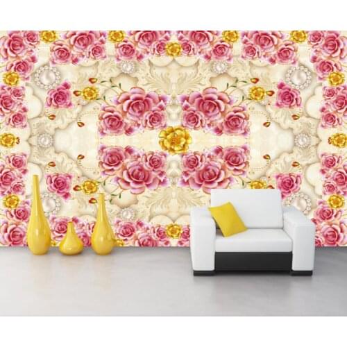 Custom photo 3D wallpaper for walls 3 d Nordic hand-painted European floral TV background bedroom wall paper flooring mural