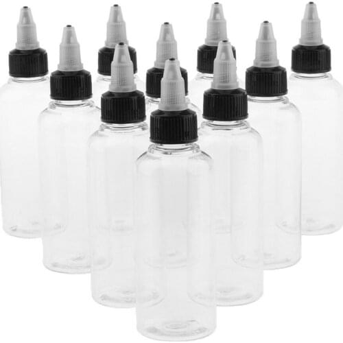 10pcs 100ml Empty Plastic Squeeze Bottle with Twist Top Cap Tip Applicator for Solvents, Oils, Paint, Ink, Liquid, Glue