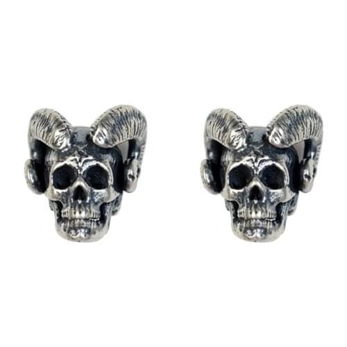 European and American Retro Personality Evil Spirits Satan Earrings Male Female Goat Horn Skull Earrings Punk Earring