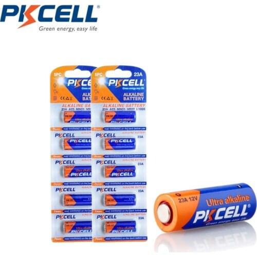 2Pack/10Pcs PKCELL 23A Battery 23A E 21/23 23G A MN21 12V Alkaline Batteries for Doorbell Remote Control