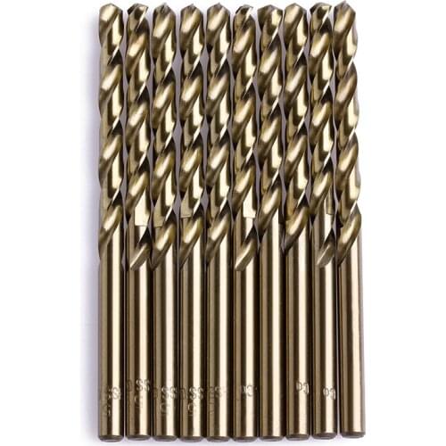 10Pcs 5mm M35 Round Shank HSS-Co Cobalt Twist Drill Spiral Drill Bit