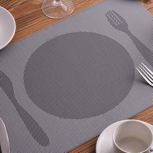 4 pieces of stylish PVC placemats heat-resistant non-slip table decoration pad washable coasters kitchen supplies 30x45cm
