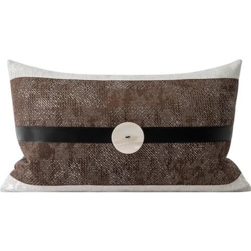 Light Luxury Cushion Cover Set Brown White Patchwork Waist Pillowcase Decorative Cushions For Living Room Sofa 45x45cm/30x50cm