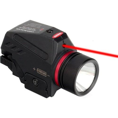 Tactical Mini 2 In1 Red Laser Sight + LED Flashlight Combo For 20MM Picatinny Weaver Rail Mount