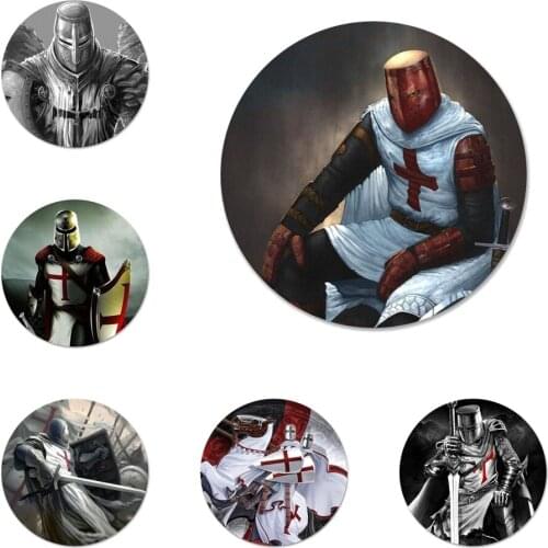 Templar Knight Icons Pins Badge Decoration Brooches Metal Badges For Clothes Backpack Decoration