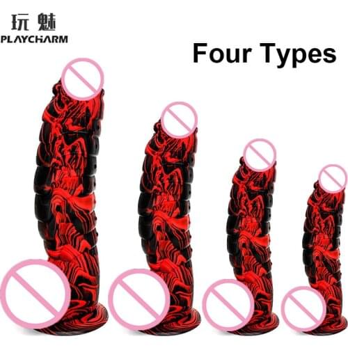 XXL Multicolor Dildo Dinosaur Scales Penis With Suction Cup Anal Dildo Female Adult Sex Toys Real Huge Cock Women Strapon Toys