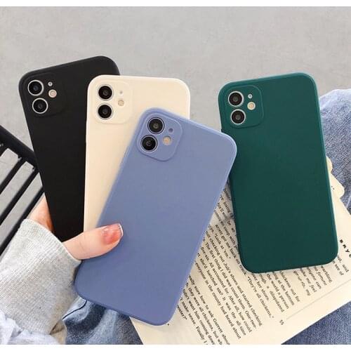 Moskado Camera Protection Phone Case For iPhone 12 Pro 11 Pro Max X XR XS Max 7 8 Plus SE 2020 Solid Liquid Silicone Back Cover