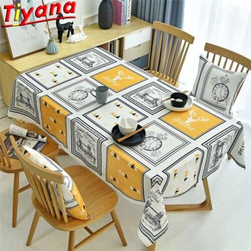 Yellow/Grey Art Geometry Patterns Tablecloth Nordic Home Furnishing Decoration Rectangle Plant Tablecloth ZB-HM334#30