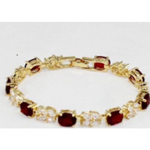 Atural Ruby 14 K GOLD Bangle bracelet B20 Girl Woman MEN Quartz jewelry