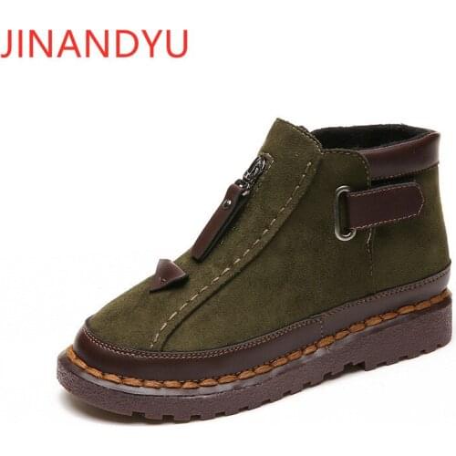 Size 42 Autumn Winter Platform Boots Female Women Shoes Plattforms Round Toe Flats Mujer Fashion Ankle Boots Platform Sneakers