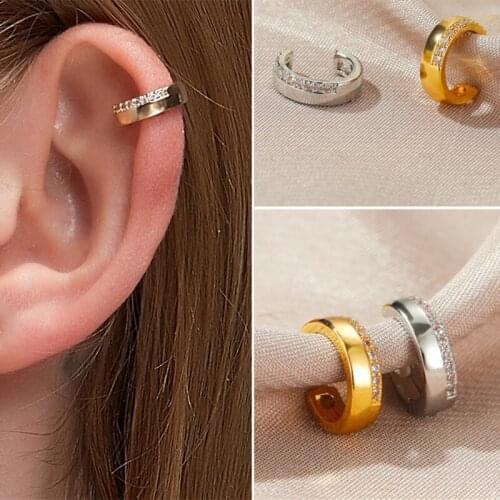 Earrings 2020 For Women NO Piercing Crystal Rhinestone Ear Cuff Wrap Stud Clip Bohemian Girl Trendy Jewelry Geometry Earrings