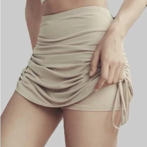 Woman skirts harajuku 2021 summer ladies thread side draw string elastic sexy high waist pleated slim mini skirts womens