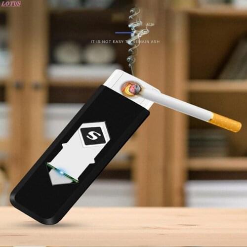 Car Cigarette Lighter Electric Touch Sensor Cool Lighter USB Rechargeable Portable Windproof 1Pcs