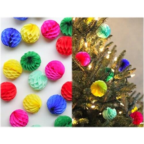 10pcs 2 inch 5cm Paper Ball Garlands Honeycombs Lantern Christmas tree decoration