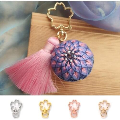 10PCS Bag Handbag Lobster Buckle Keychain Pendant Chain Decoration Key Ring Sakura Keyring DIY
