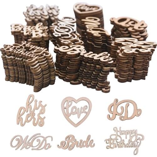 Vintage Wood Confetti Love Just Married Bride To Be Wed Table Decor DIY Valentines Day Birthday Rustic Wedding Party Decoration