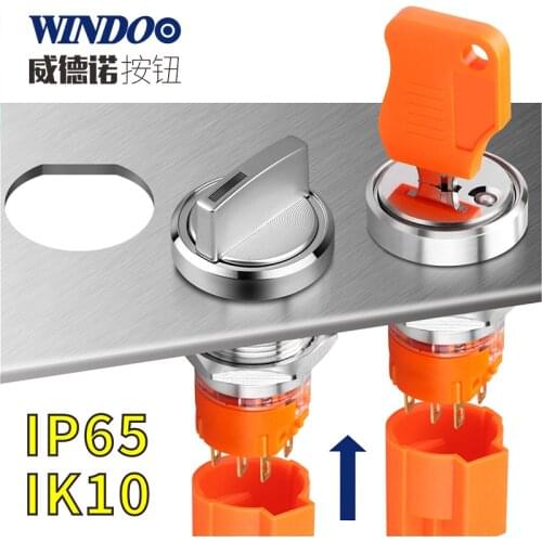19mm 22mm stainless steel 9v 12v 48V 3A IP65 knob switch
