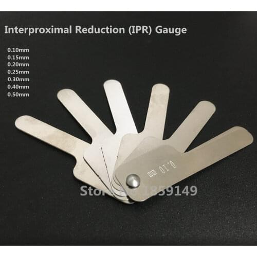 2PCS Dental Interproximal Reduction (IPR) Gauge Measure Tooth Gap Stainless Steel Reciprocating IPR System Orthodontic Treatment