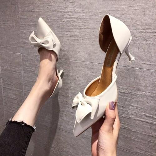 2021 Sexy High Heels Sandal Womens High Heels Lamp Bow Toe Party High Heels for Womens Casual Summer Spring Single Shoe