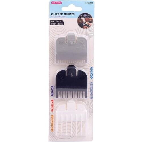 2021 New 3pcs/Set Professional Hair Clipper Limit Comb Guide Attachment Barber Replacement Size 1.5mm/3mm/4.5mm Black White Gray