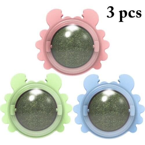 3Pcs Healthy Cat Toys With Catnip Natural Kitten Catnip Toys Training Mint Ball Cat Catnip Ball Rotatable Pet Supplies Cat Favor