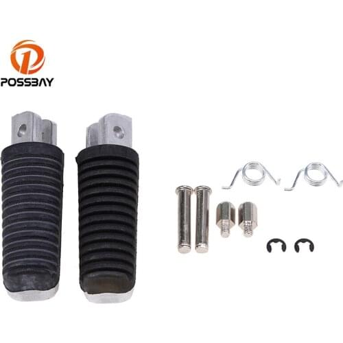 POSSBAY Aluminum Motorcycle Footrest Foot Pegs Motorbike Off-Road Rest Pedals For Yamaha YZF 600 R6S 2006 Cafe Racer Moto Parts