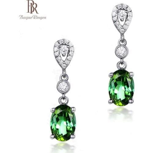 Bague Ringin 925 Sterling Silver Earrings For Charm Women Silver Jewelry Emerald Gemstone Retro Style Fashion Engagement Gifts