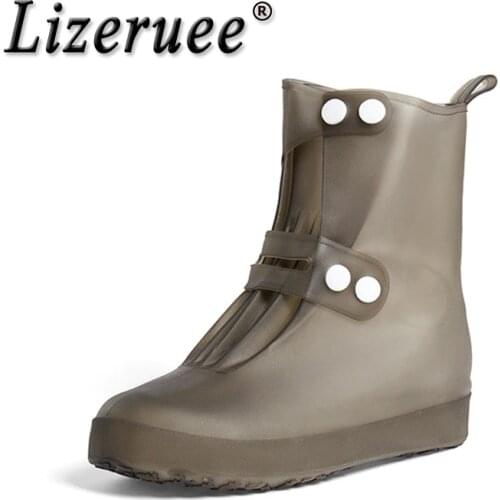 Unisex Outdoor Double Breasted Seamless Rain Shoe Covers Overshoes Travel Low Boots Adjustable Thicken Anti-slip Waterproof