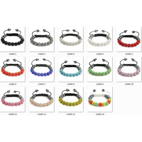 Free shipping! Mixed 14 Color micro pave CZ Disco Ball Beads Bangles crystal Bracelet fasion women jewelry